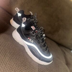 Fila Black and White Athletic Shoes